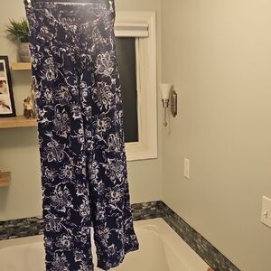 One 5 One Navy Floral Wide Leg Pants